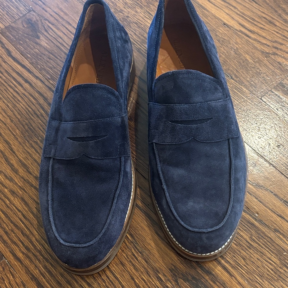 Elegant Navy Suede Men's Loafers